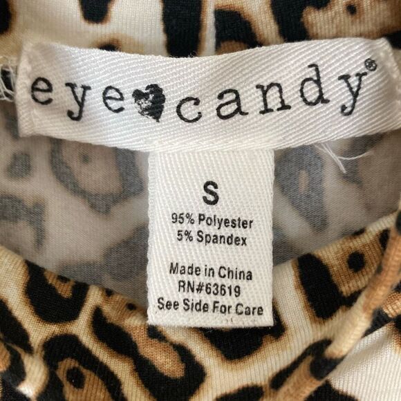 Eye Candy Animal Print Mock Turtleneck Sleeveless Tank with Keyhole Size Small ( - Picture 7 of 8